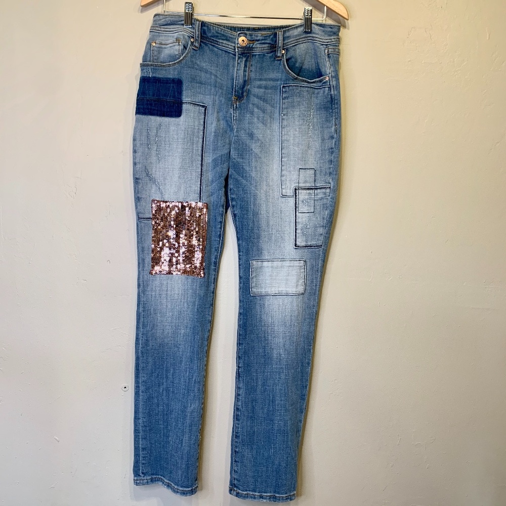 Inc | Sequin Patchwork Mid Rise Cottagecore Festi… - image 2